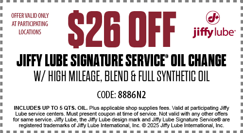 Jiffy Lube Oil Change Coupon